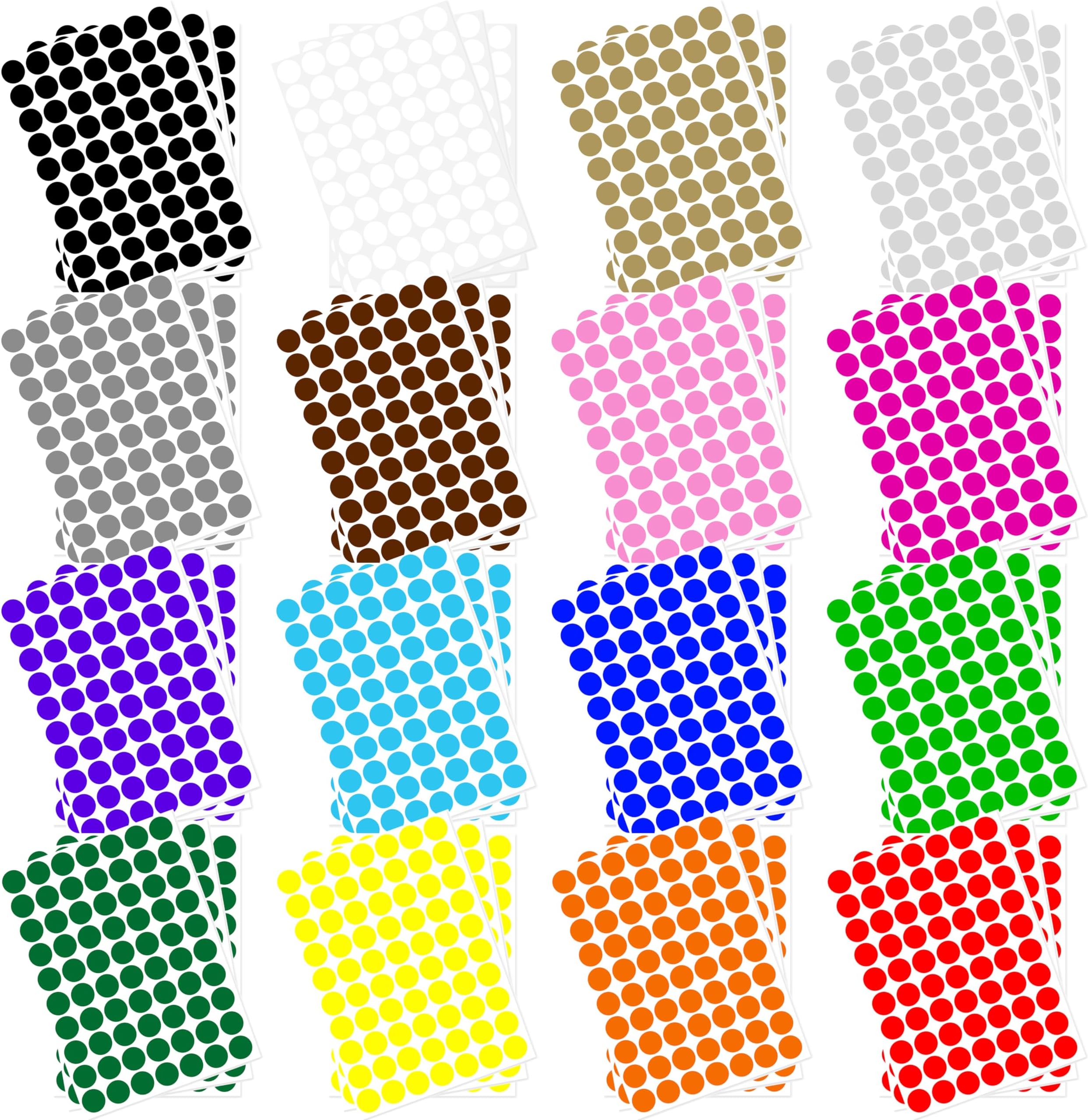 3360 PCS 3/4" Colored Dot Stickers 16 Assorted Circle Color Coding Labels Stickers for Library Boxes Office Yard Sale Office Labeling
