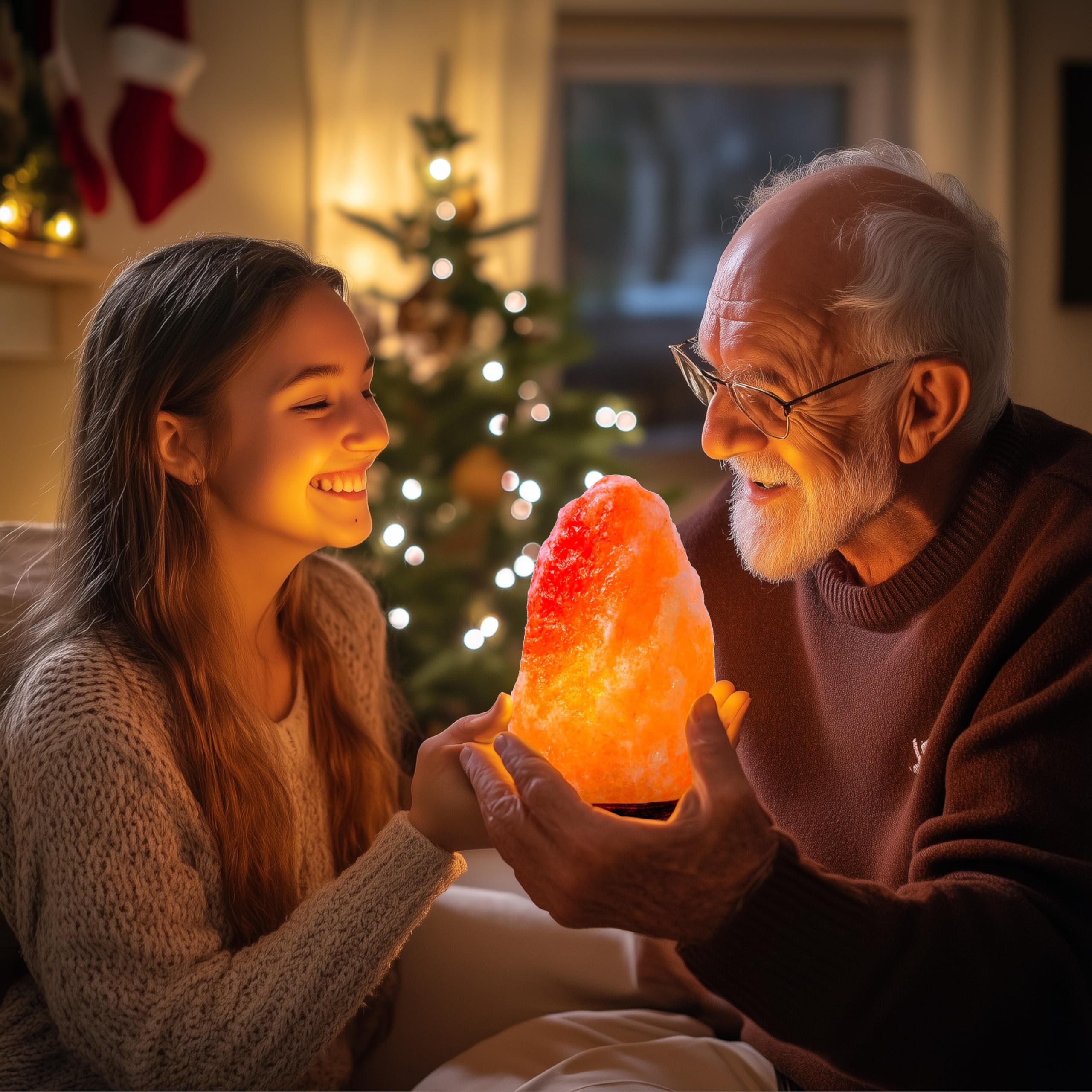 HAF Rosa Salzlampe Planet 3 kg aus echtem Kristallsalz | Salzkristalllampe in Naturform | Salzsteinlampe auf Holzsockel aus der Salt Range Punjab | Dekorative Nachttischlampe für Wellness & Meditation