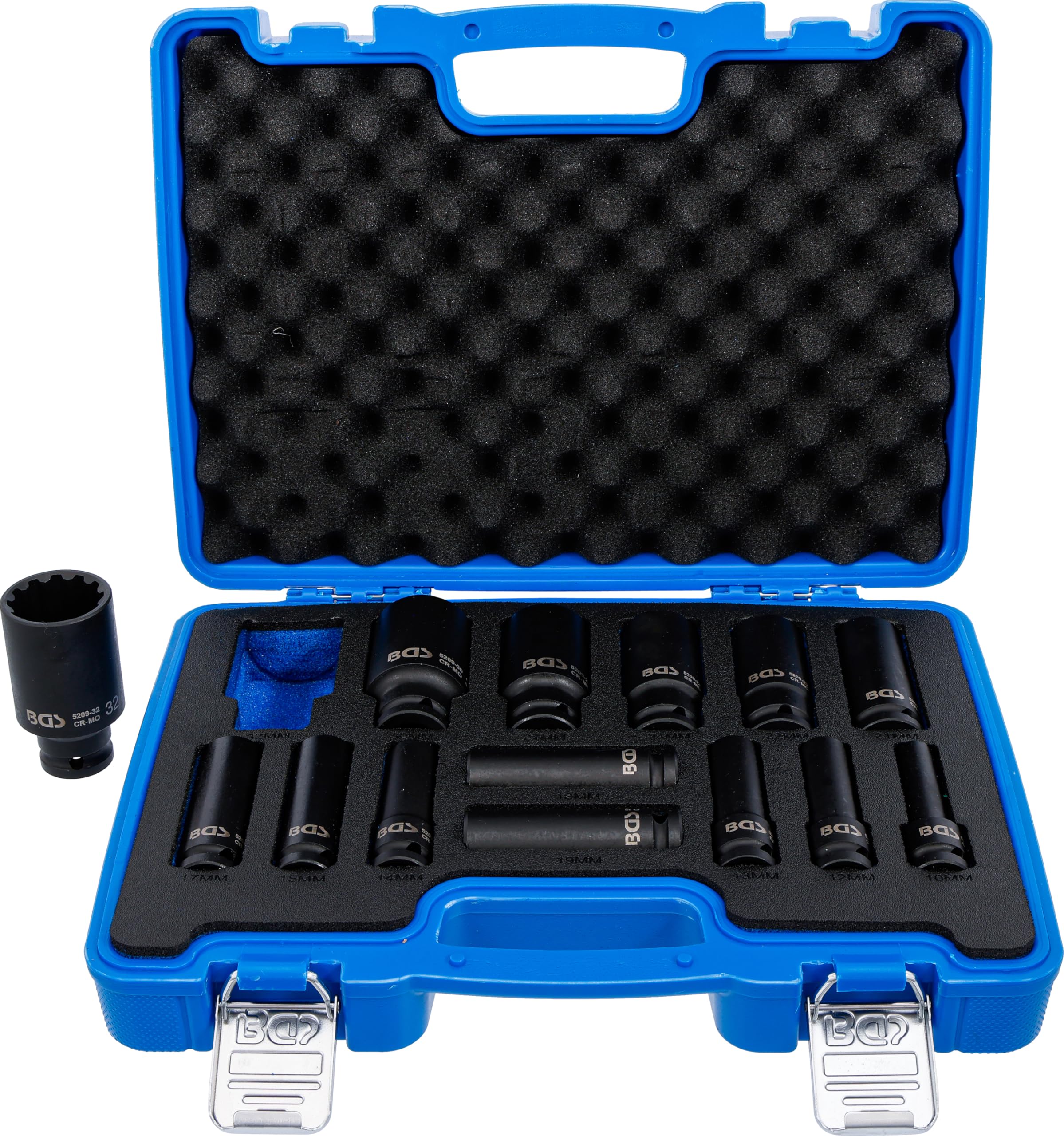 BGS 5209 | Juego de llaves de vaso de impacto Gear Lock | entrada 12,5 mm (1/2") | 10 - 32 mm | 14 piezas