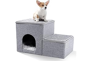 Made4Pets Cat Stairs - Soft Step Stool with Storage