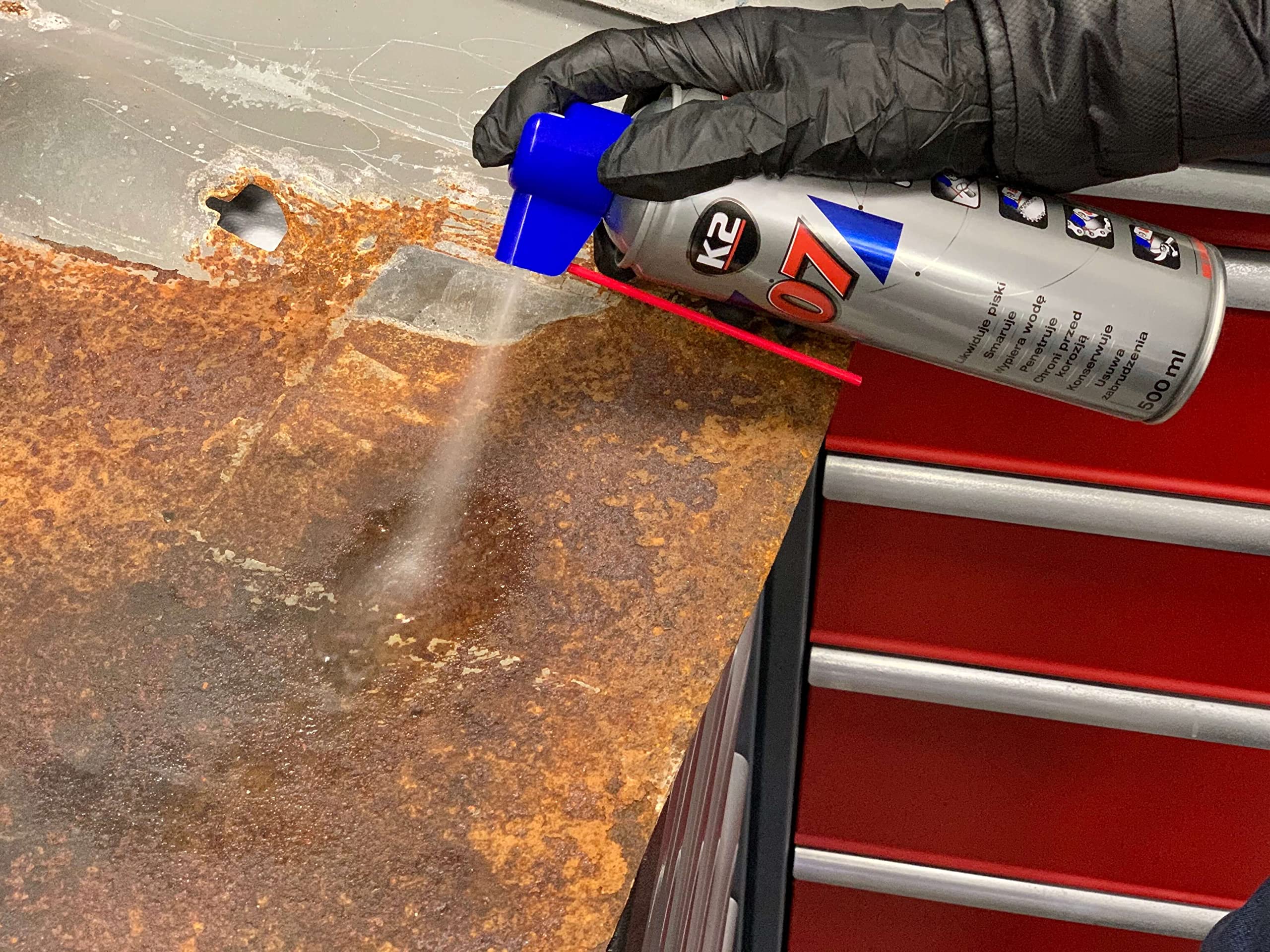 K2 Aceite Lubricante Multifuncional - Grasa para Liberar Conexiones, Piezas Atascadas y Oxidadas - Evita la Formación de Corrosión - Grasa Lubricante Multiusos Spray 500 ml (12)