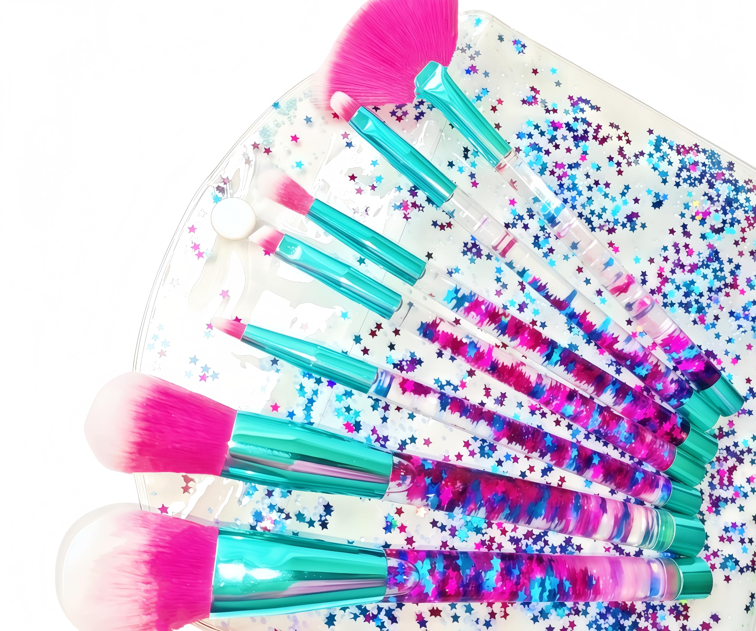 RAEEIKPHZ Unicorn Makeup Brush for Girls,Foundation Fan Cute Eye Makeup Brushes Set with Case for Girls Teens Gift Present