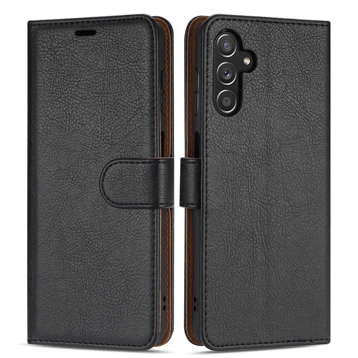 Case Collection for Samsung A13 5G / A04s Phone Case - Leather Folio Flip Kickstand Shockproof Cover with RFID Blocking Card Slots Wallet for Samsung Galaxy A13 5G / A04s Case Black