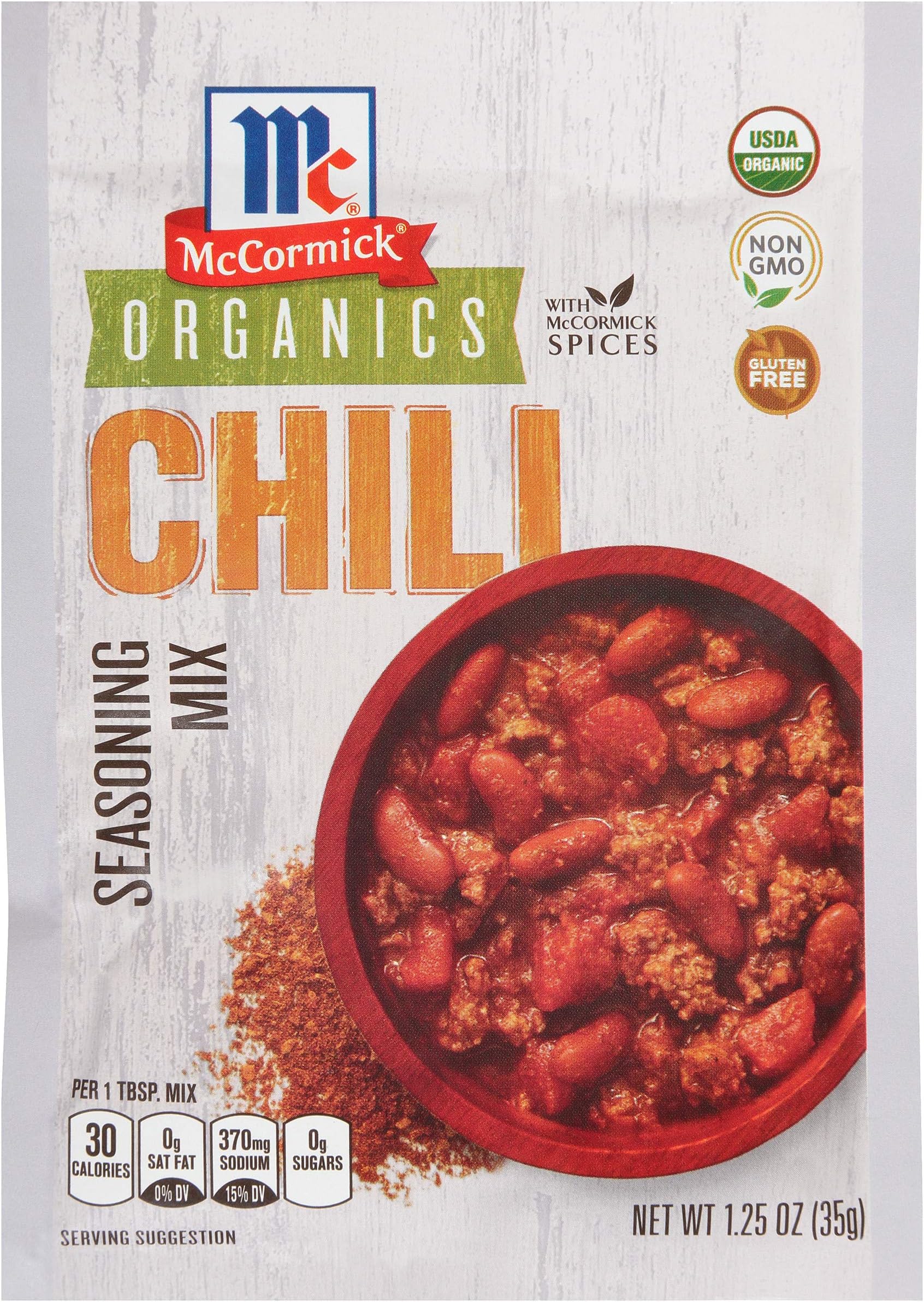 Organics Chili Seasoning Mix, 1.25 oz (Pack of 12)