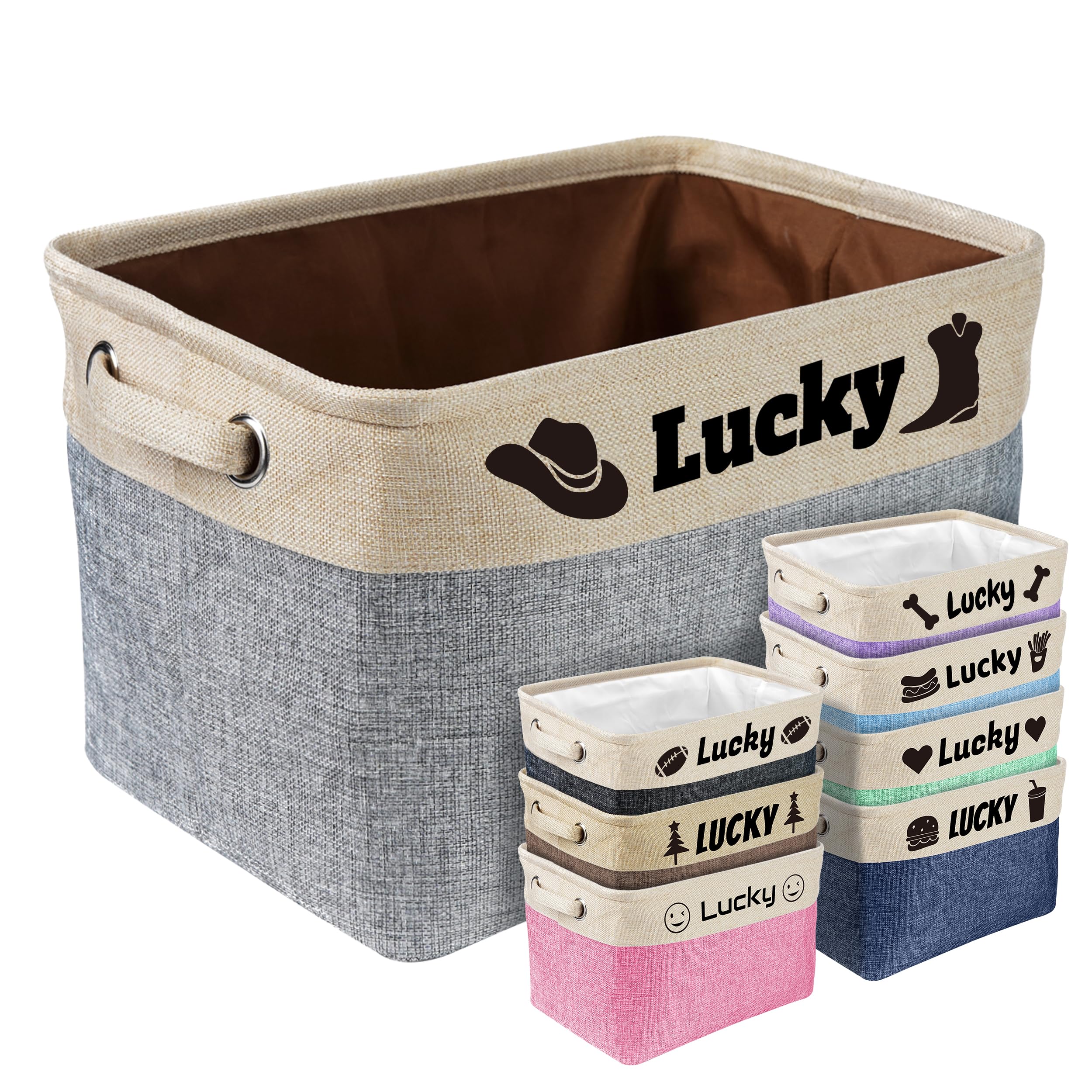 PET ARTIST Collapsible Dog Toy Box - Personalized with Pet's Name, Holds Toys, Coats, Clothing & Blankets