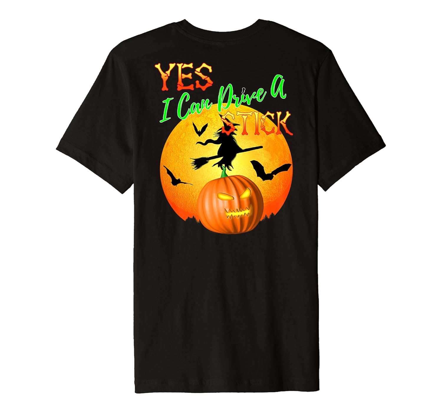 yes i can drive a stick funny halloween witch shirts