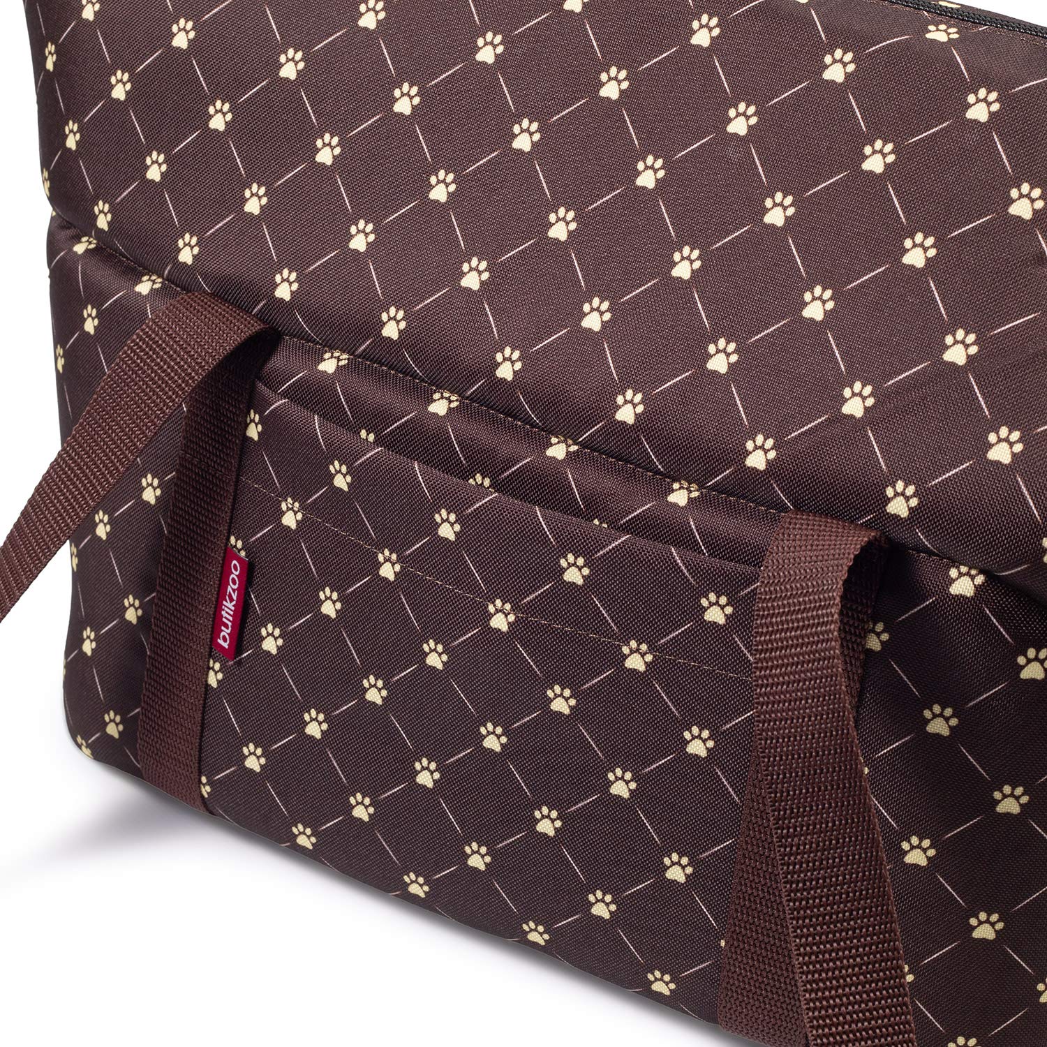 Bolsa para perros – Marrón/Patrón: Patas, M a 10 kg – Bolsa de transporte para perros pequeños y medianos – Perros y gatos