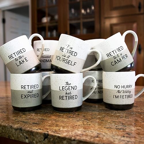 Miniatura 6 de Pavilion Gift Company Taza de café grande de cerámica de 15 onzas, Retired to Professional Grandma, 1 unidad (paquete de 1), color gris