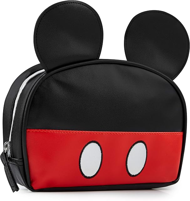 Disney Makeup Bag, Cosmetic Bags for Travel, Mickey & Minnie Gifts for Women (Black (Mickey)