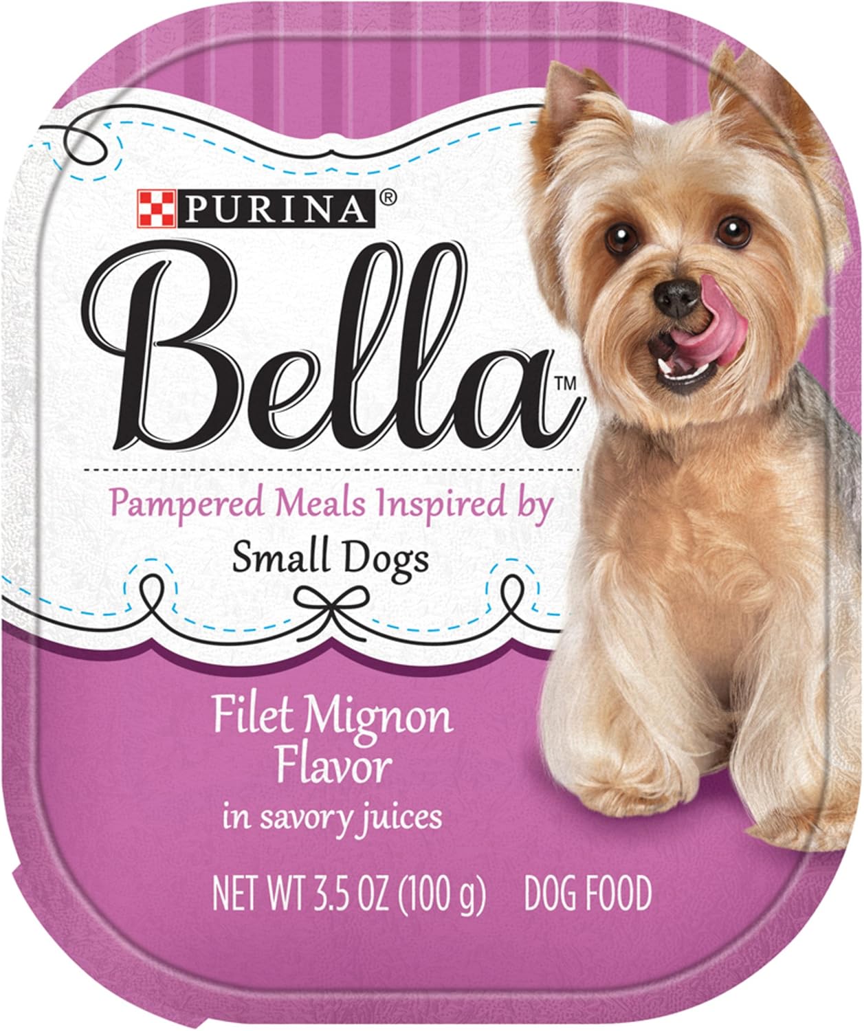 Purina Bella Natural Small Breed Pate Wet Dog Food, Filet Mignon Flavor in Savory Juices - (24) 3.5 oz. Trays