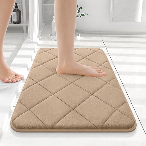 Miniatura 123 de OLANLY Tapete de baño de espuma viscoelástica de 24 x 16 pulgadas, ultra suave y absorbente, lavable a máquina, cómodo tapete de baño para suelo de