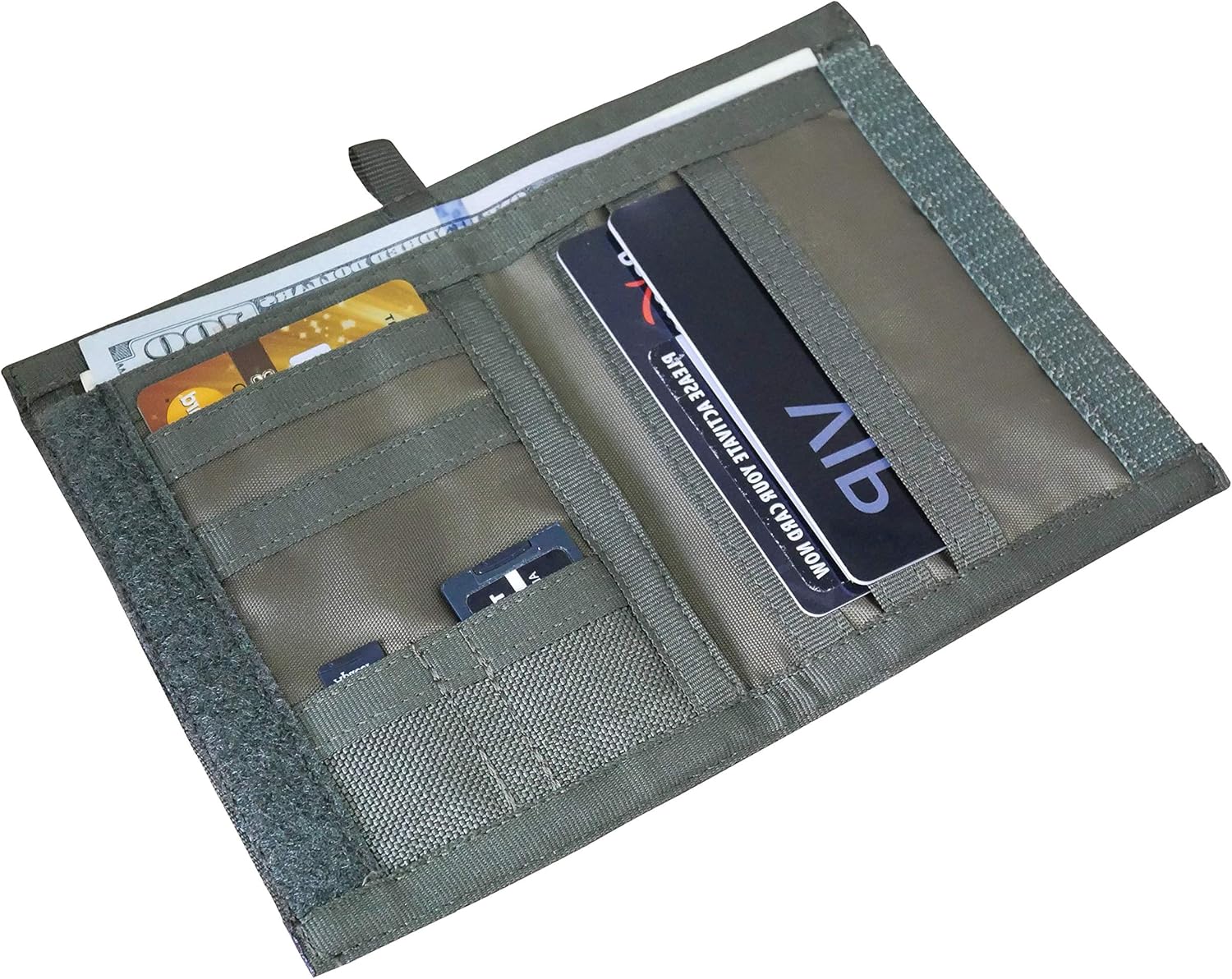 Vista 5 de Chameleon Velcro Bifold Mens Wallet-Military Tactical Men Wallet- Canvas Thin Front Pocket Travel Bi-Fold Wallet-Best Nylon Travel Pouch