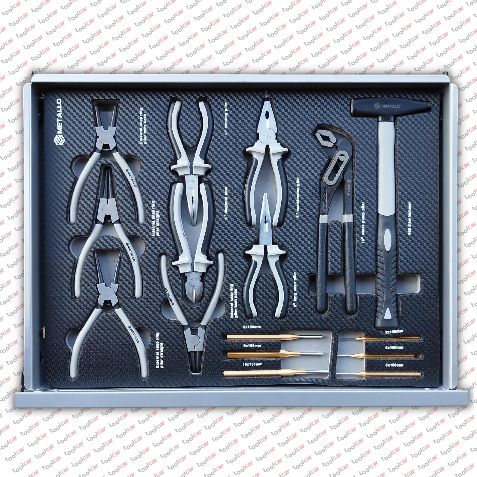 Metallo Servante d'atelier Chariot à outils Rempli d'outils à main