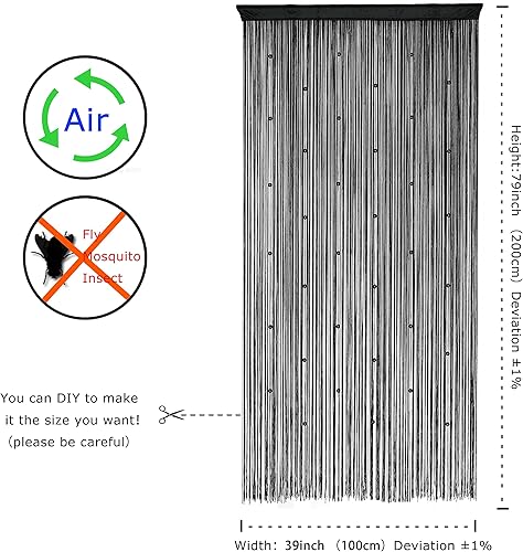 Miniatura 4 de Cortinas de puerta con tiras de cuentas. DIY cuentas densas para puertas,entradas y ventanas