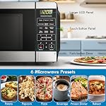 Kenmore Micro-ondes de comptoir, 6 Menus de préréglage automatique, verrouillage pour enfants, dégivrage & Caractéristiques de cuisson express, 900 Watt, .9 Cu Ft, acier inoxydable