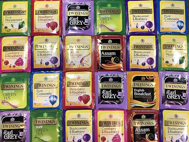 Twinings Tea Refill Box 10 Assorted Flavours, 50 Individually Wrapped Enveloped Tea Bags Black teas, Green teas and Fruit & Herbal teas.