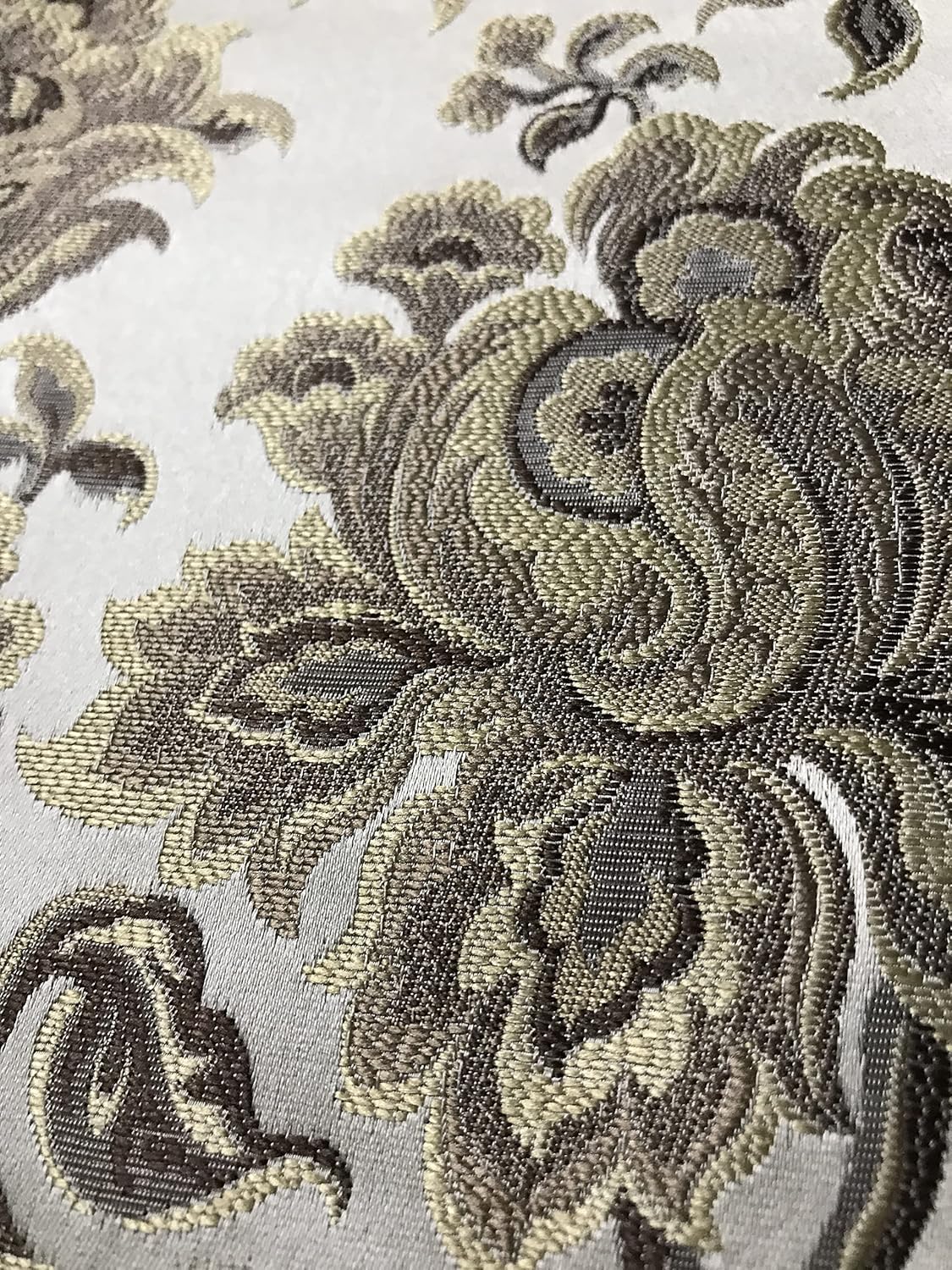 Luxurious Premium Jacquard Floral Design Furnishing Fabric for Upholstery, Window Treatments, Craft - Width 54 inches - Fabric by The Yard (Taupe)