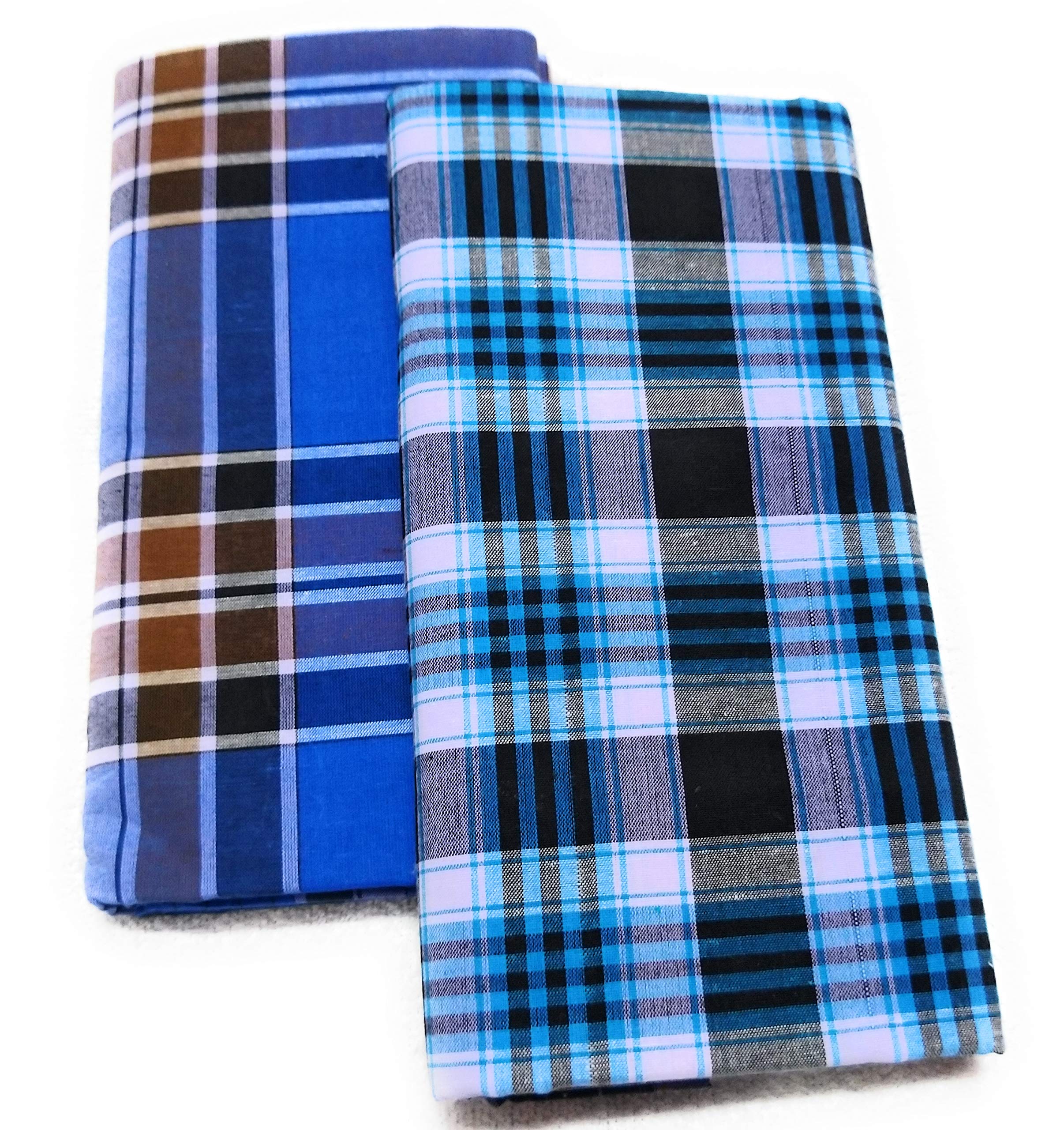 Mps Pure Cotton Lungi's for Men's Set of 2 Lungi's[ Multi-Colour] Assorted Checks 2.25 Mts.-picture-54
