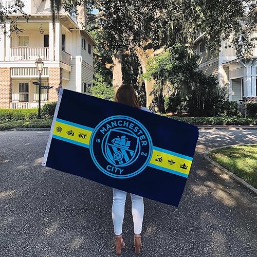 Miniatura 6 de Manchester City Flag Man City MCFC Fútbol Premier League 100% poliéster interior exterior 3 x 5 pies Baner (bandera A)