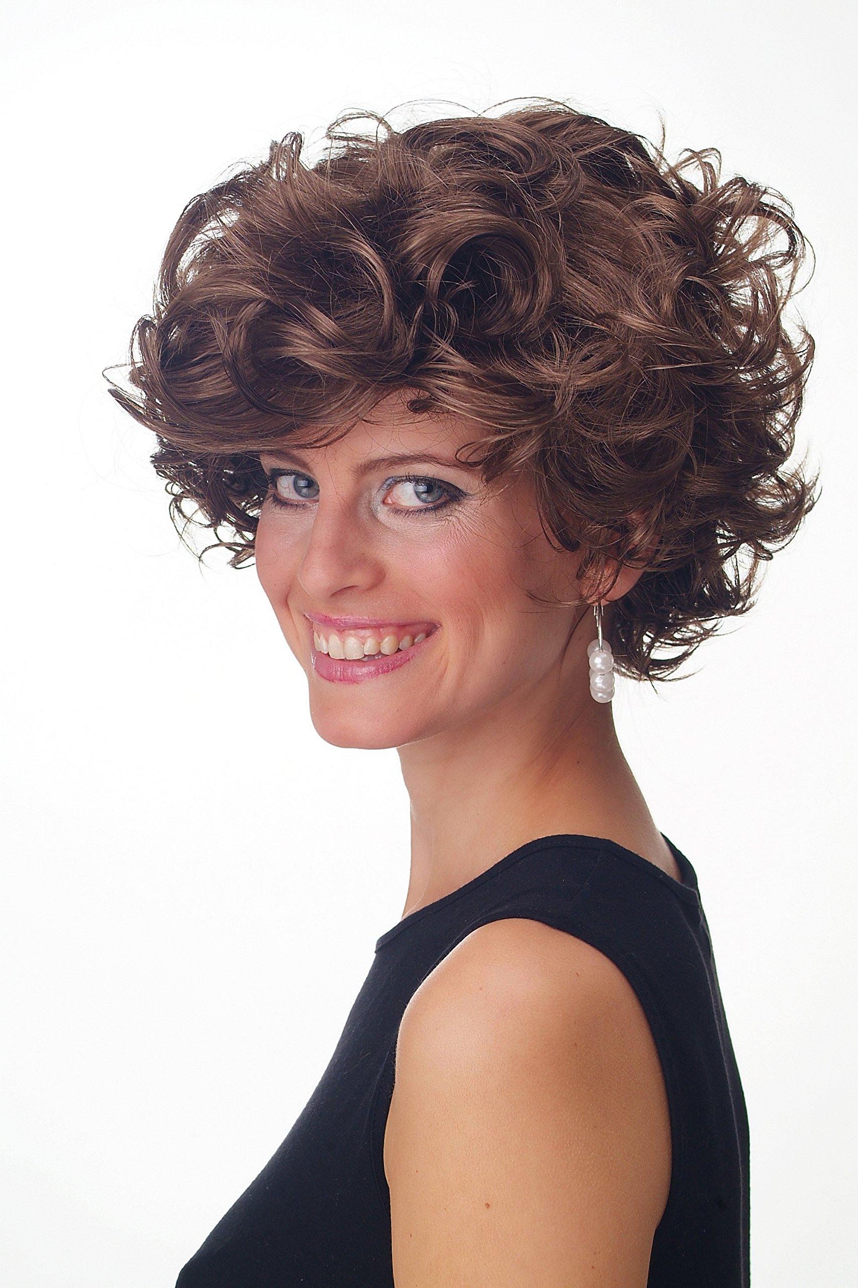 WIG ME UP - GFW963-10 Lady Man Quality Wig short curled wild parted voluminous lmedium brown, Golden brown (10), Length: approx. 25 cm - Image 2