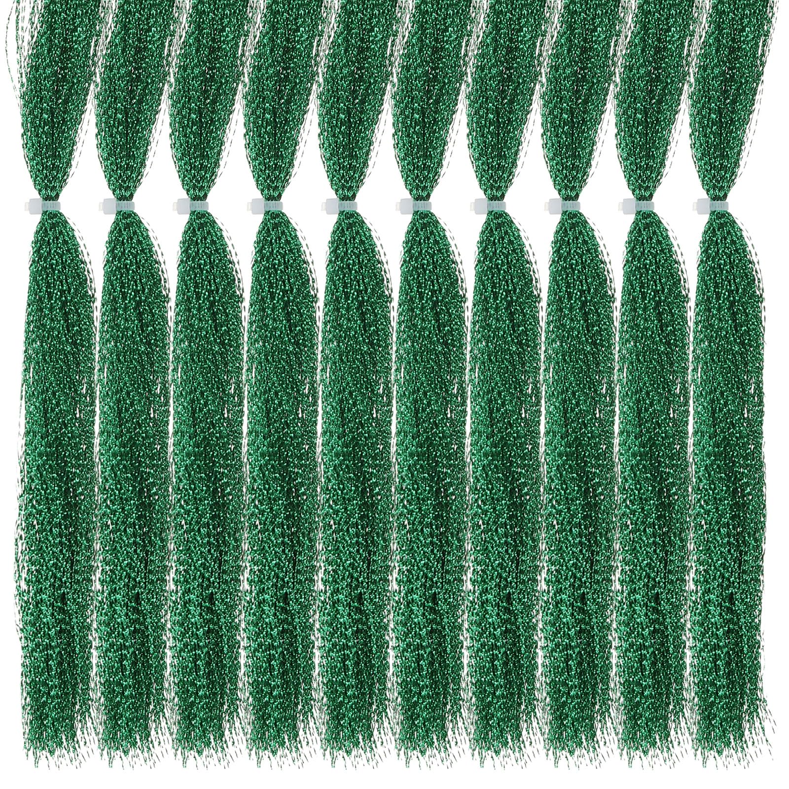 PATIKIL Crystal Flash Fly Fishing Line, 10 Pack Sparkle Fly Tying Material Kit Holographic Dry Flies Thread Supplies for Making Fishing Hook Lure Flies, Dark Green