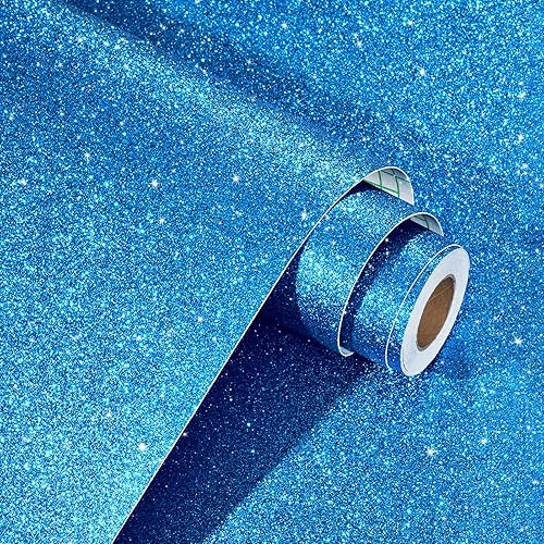 Miniatura 42 de WESTICK Papel adhesivo dorado con purpurina para paredes, papel tapiz extraíble con purpurina dorada para pegar y despegar, papel tapiz brillante