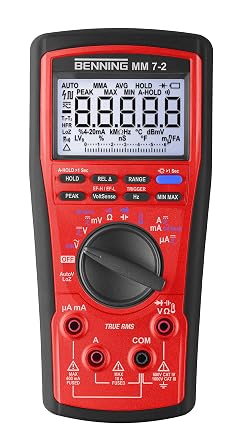 Benning MM 7-2 True RMS Digital Multimeter Digital Display, Max. Voltage Measuring Range DC 1000 V, Optical and Acoustic Socket Control 44690