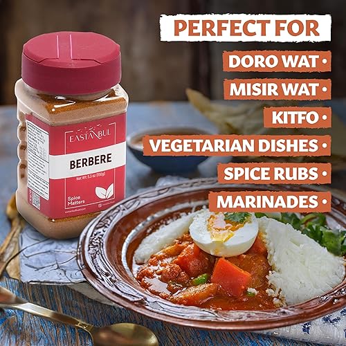Miniatura 4 de Eastanbul Mezcla de Especias Berbere, Mezcla Auténtica de Especias Berbere Etíope de 5.3 oz, Mezcla de Condimentos Berbere, También conocida como