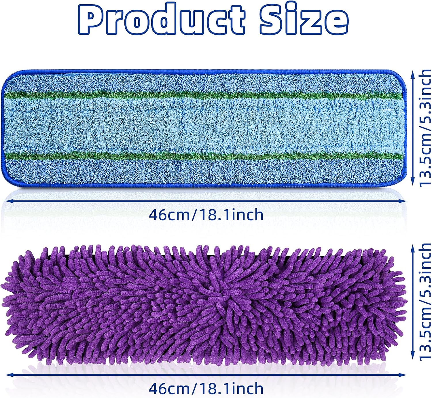 8 Pack Mop Pads for Bona Family of Mops, 4 Pet Microfiber Sweeping Pad + 4 Microfiber Deep Clean Pad, Reusable Mop Refill Replacement Head for Multi-Surface Floors