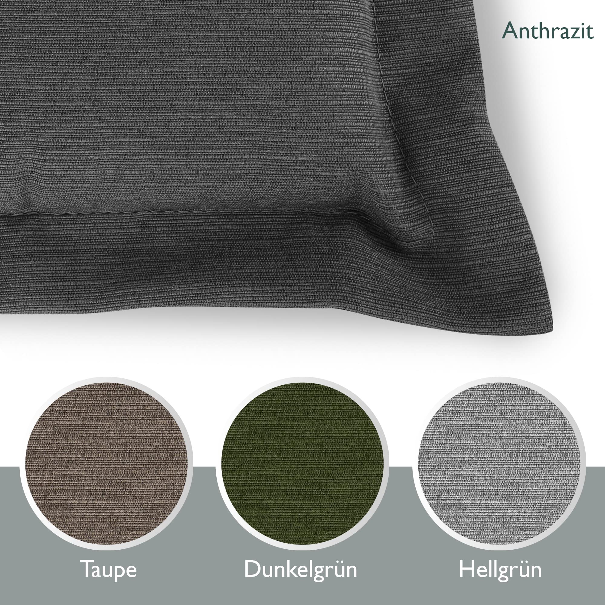 Beautissu 2er Set Premium Gartenstuhlauflage Hochlehner Dicke Polster | 120x50x7cm Anthrazit robuster Stoff & UV-Lichtechtheit Auflagen für Gartenstuhl Sitzkissen Auflage Sitzpolster HighLux HL