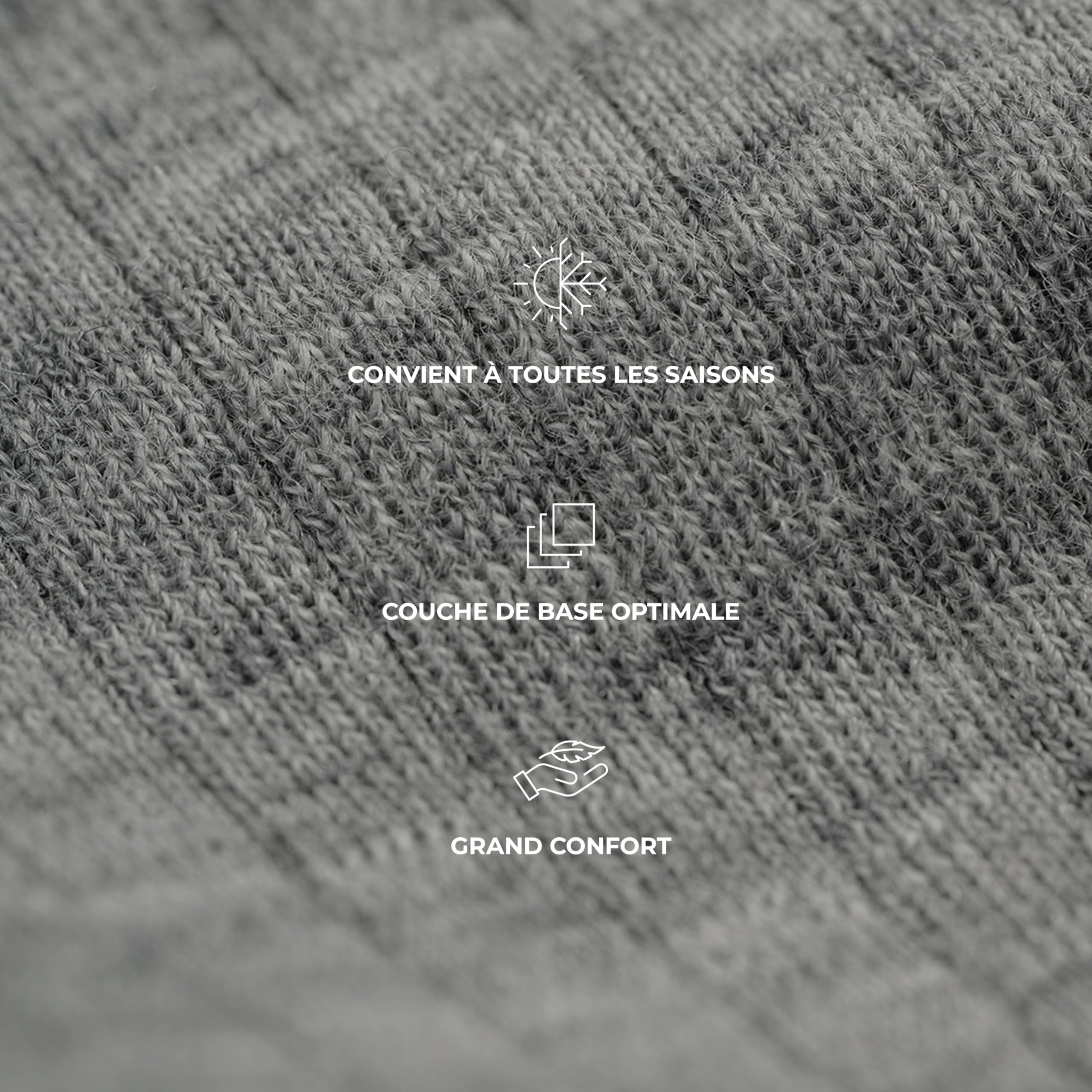 DILLING Legging pour Enfant en Laine à côtes Larges Gris Mélange