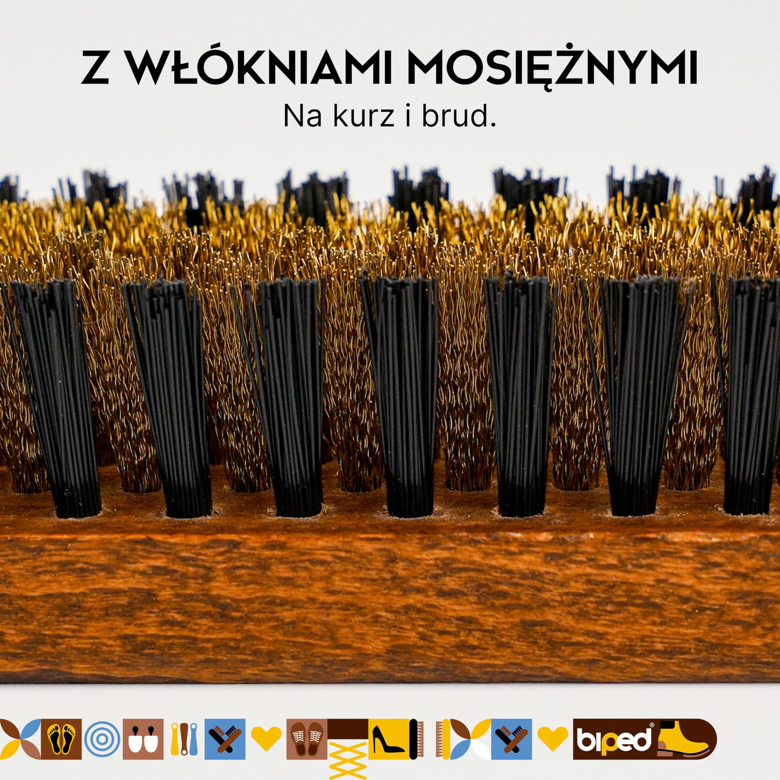 biped Ekskluzywny pędzel do zamszu pędzel do zamszu Drewno brązowy lakierowany z mosiądzu z2444