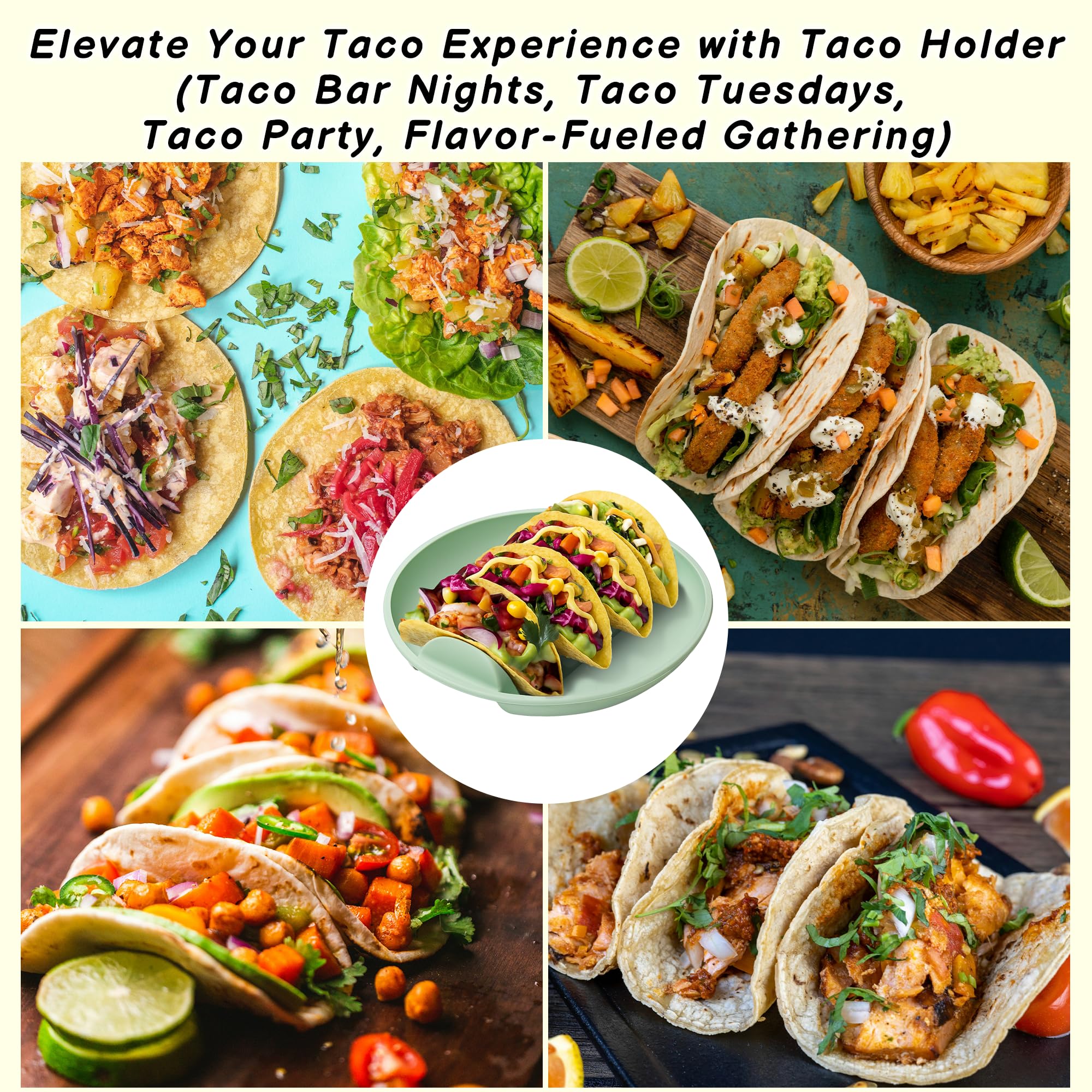 2x Silikon Taco Halter - Wiederverwendbar Mit 4 Fächern