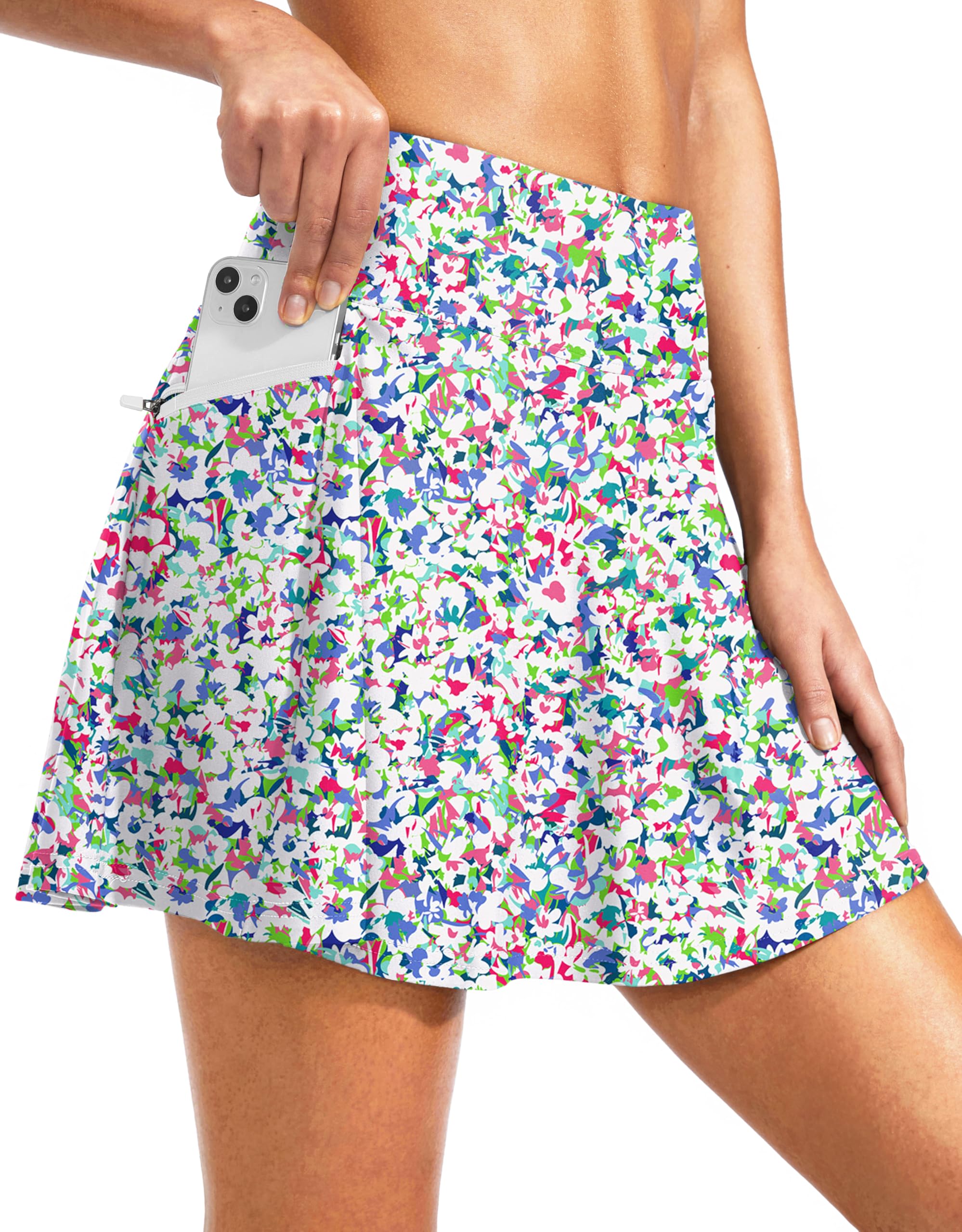 Kayrth Women's High Waisted Swim Skirt with Zipper Pockets Tankini Bottoms | Tummy Control, Bathing Suit, Built-in Shorts, Quick Dry, Stretchy, Beach, Pool, Surf