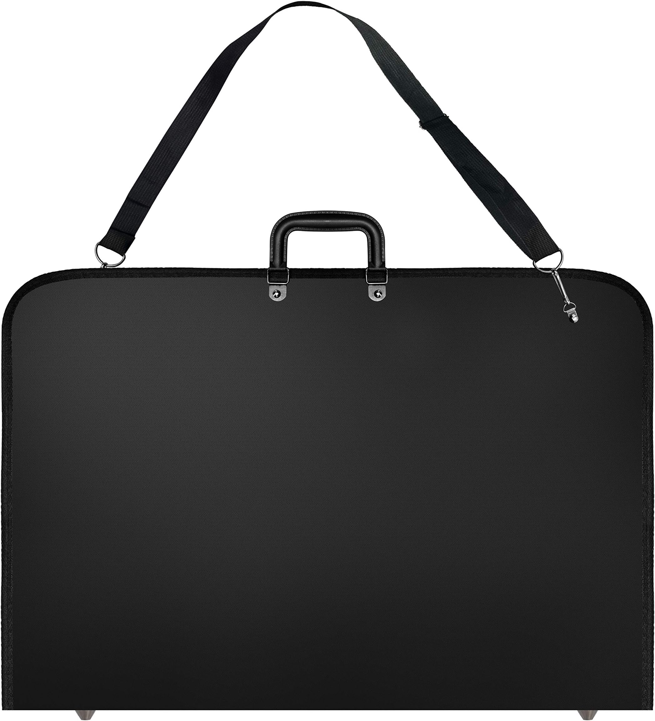 Vantasii Black Art Portfolio Case Artist Carrying Case Artist Portfolios Case with Shoulder Strap (19x14.7x1.5 Inch)