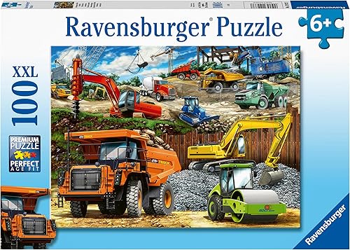 Miniatura 2 de Ravensburger Vehículos de construcción rompecabezas de 100 piezas, juguete atractivo y educativo para niños, duradero y duradero, estimula la