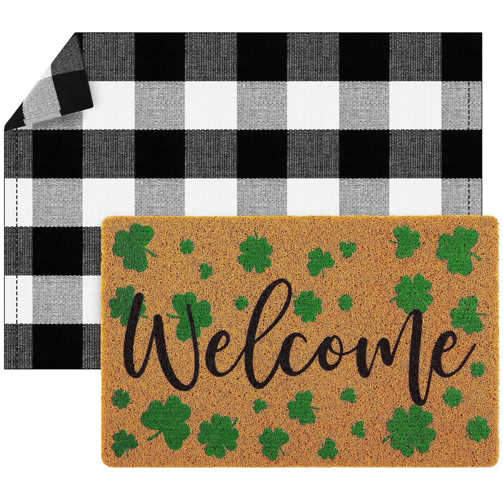 Amazon.com: 2 Pack St. Patrick's Day Layered Coir Doormats Irish