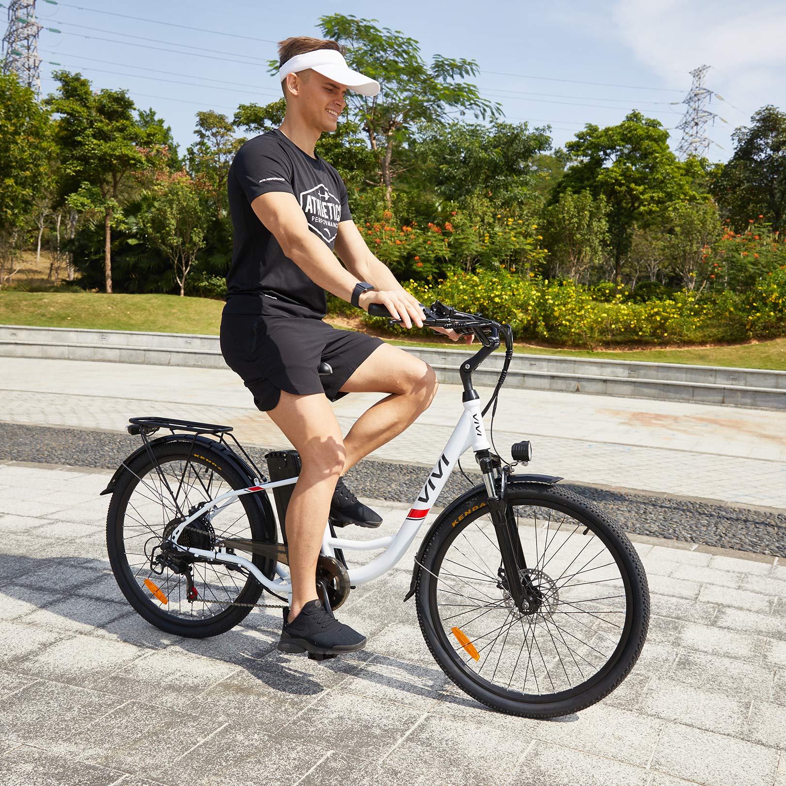 VIVI Electric Bike, 26" Electric Cruiser Bike, 350W Ebike with