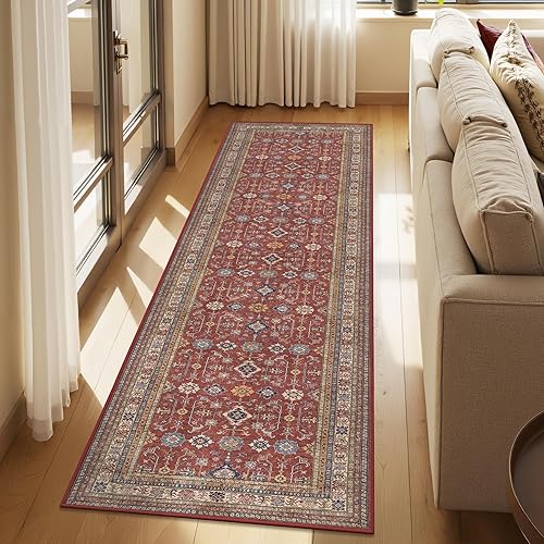 Miniatura 271 de Rugland Alfombras de área de 8 x 10, alfombra lavable resistente a las manchas, alfombras antideslizantes para sala de estar, alfombras tribales