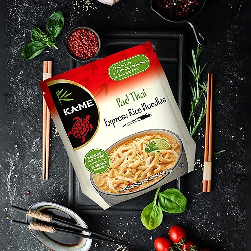 Miniatura 2 de KA-ME Pad Thai Express - Fideos de arroz de 10.6 onzas, ingredientes y sabores asiáticos, hechos de arroz, sin conservantes ni MSG, instantáneos y