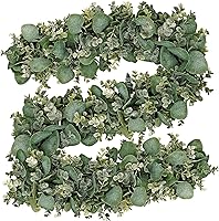 Vista 2 de FLORLAB 6.2 Ft Long Faux Eucalyptus Greenery - Wedding Arch Summer Decor - Lambs Ear & Magnolia Garland