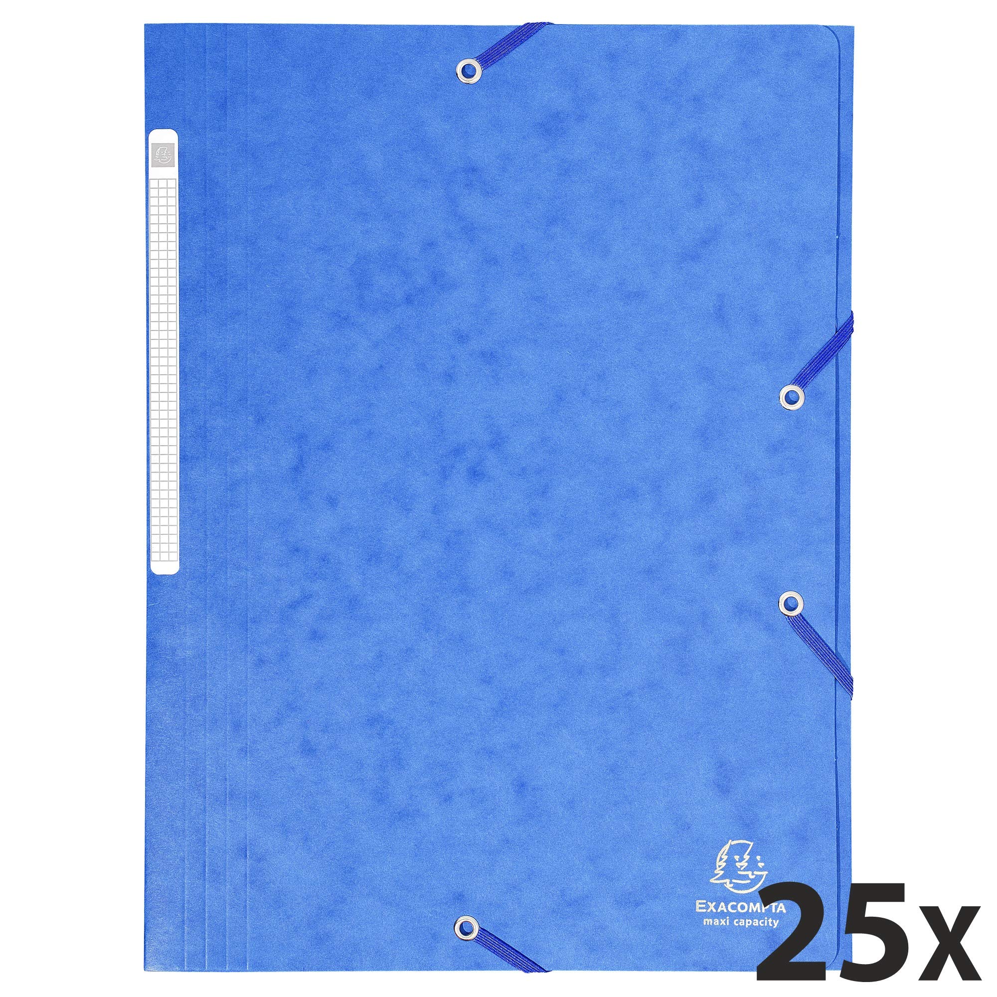 Cartone da 25 cartellette con elastici - tasche a 3 lembi Maxi capacity - in carte lustrée - dimensioni 24X32 cm per documenti formato A4 - colore rosso