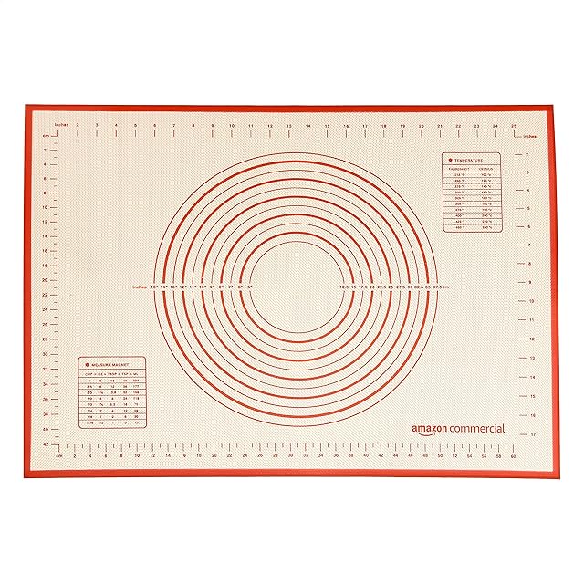 AmazonCommercial Extra Large Silicone Baking Mat with Measurements, Set of 1, 71.1 x 50.8 cm