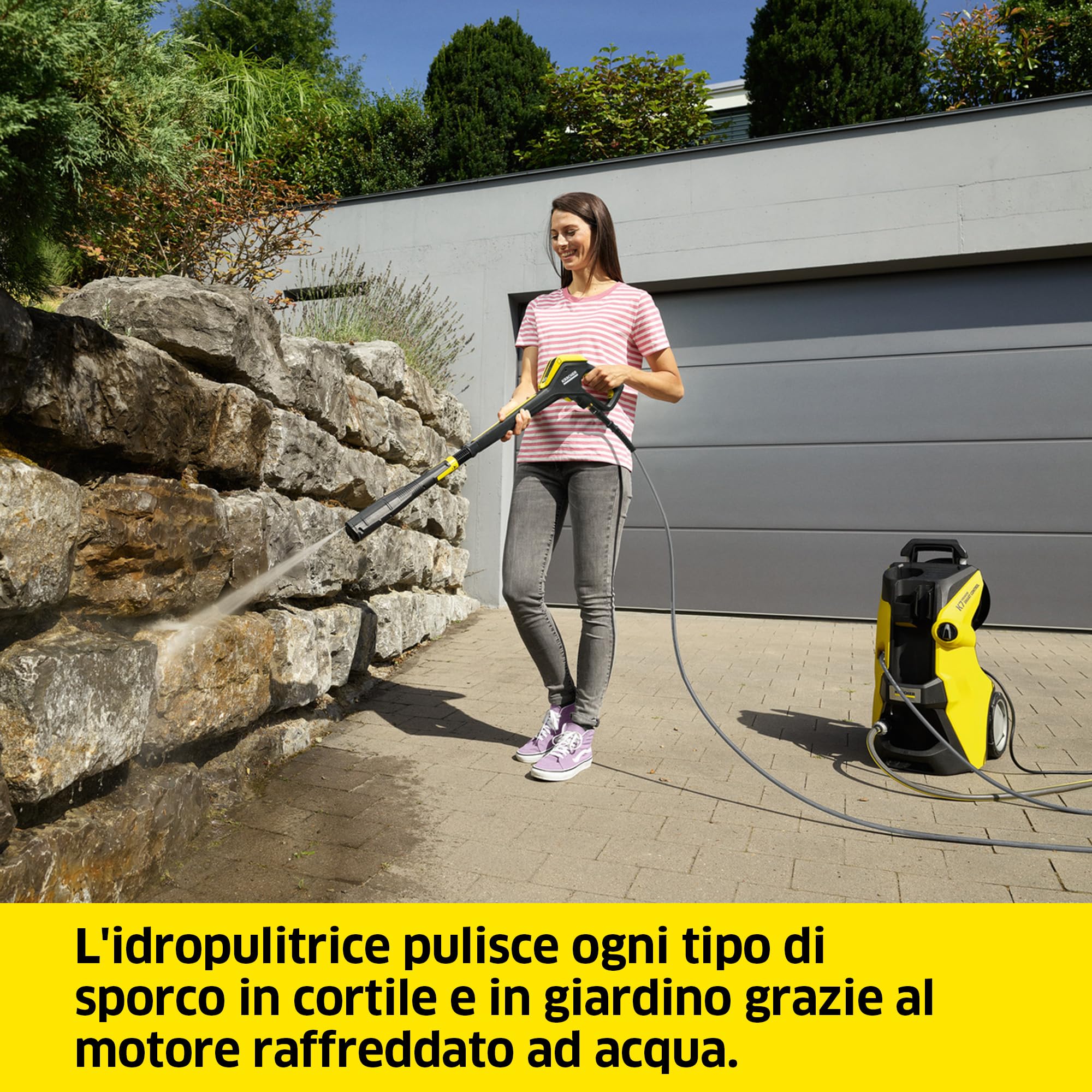 Kärcher Idropulitrice K 7 Premium Smart Control Flex Home, Pressione 180 bar, Portata 600 l/h, Area di Lavoro 60 m²/h, Filtro Acqua Premontato, Tubo Flex e Pistola Alta Pressione, Lancia Multi Jet