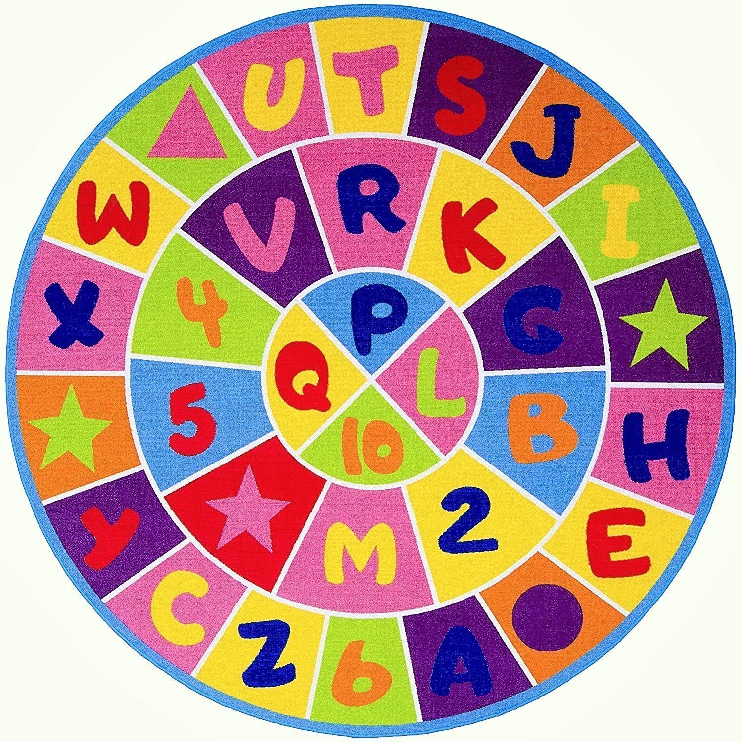 Amazon.com: Champion Rugs Kids Area Rug Alphabet Learning/Playtime ...