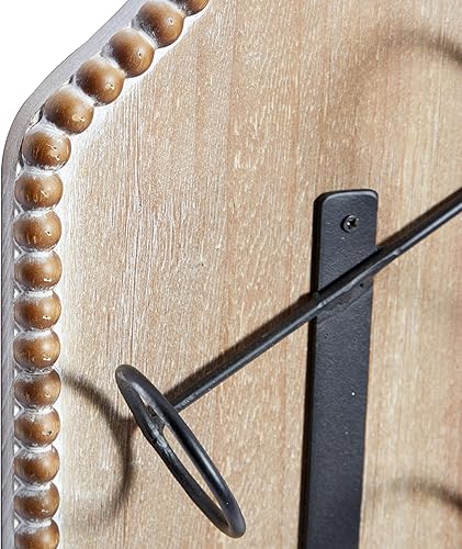 Miniatura 2 de Deco 79 Botellero de madera con forma de botella de 4 botellas con marco de cuentas, 9 x 5 x 32 pulgadas, marrón