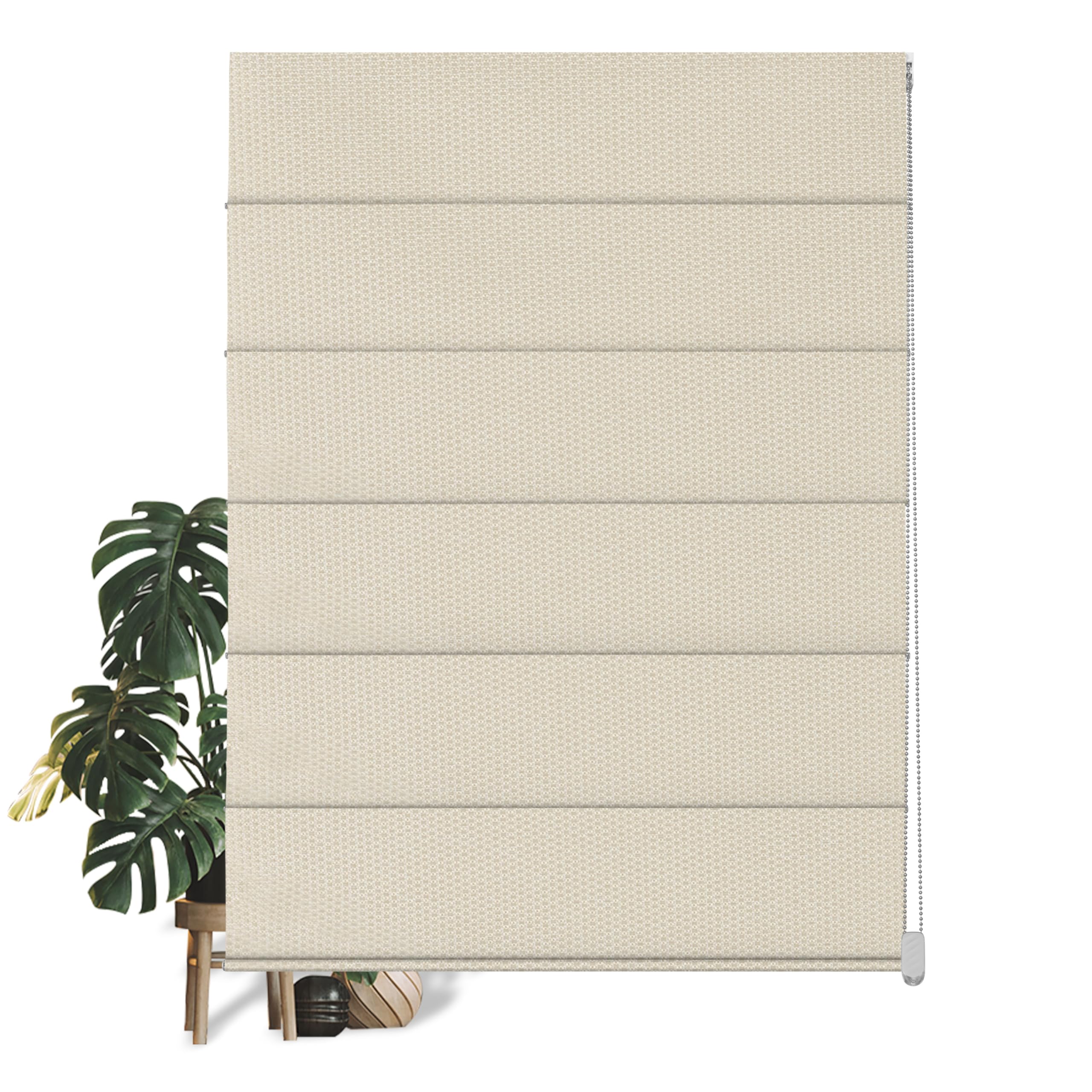 BERISSA Blackout Roman Shades for Windows,Linen Roman Blinds,Thermal Insulated Room Darkening Pull Down Window Shades for Home Living Room Bedroom,