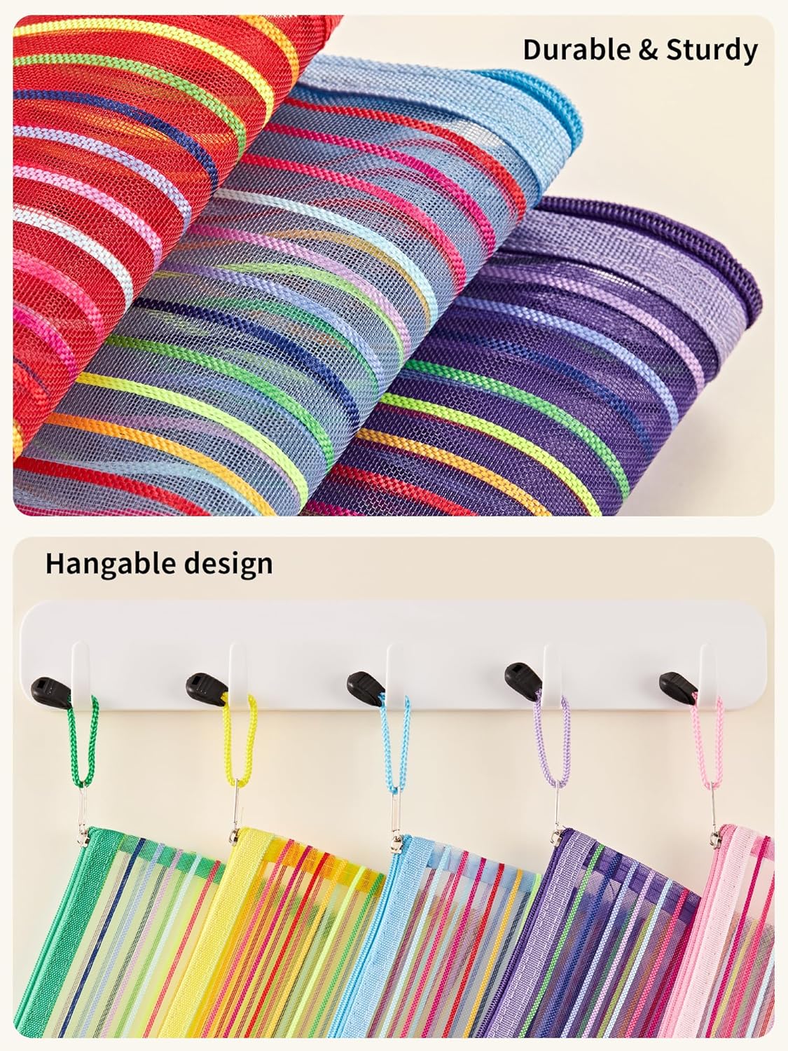JARLINK 120 Pack Mesh Zipper Pouch, Zipper Pouch bulk in 10 Colors, Multipurpose Travel Bags for Organizing Makeup Essentials, Travel Accessories, Office, School and Teacher Supplies