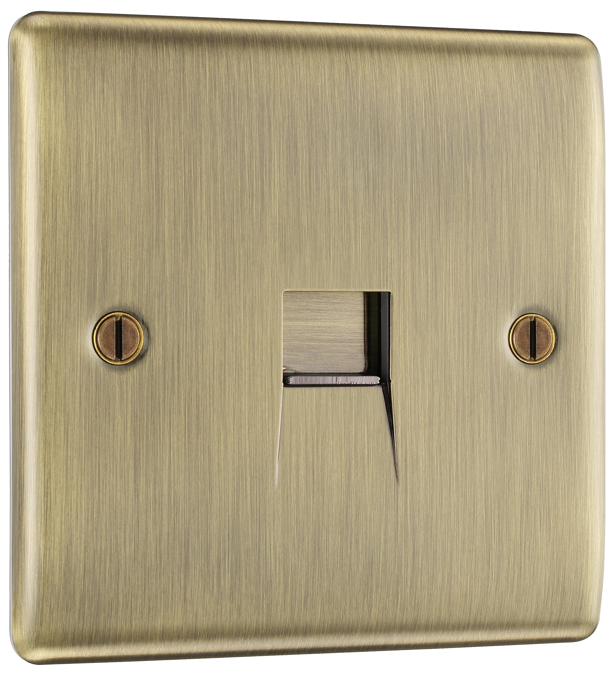 British General Antique Brass Bg Electrical Single Telephone Slave Socket,