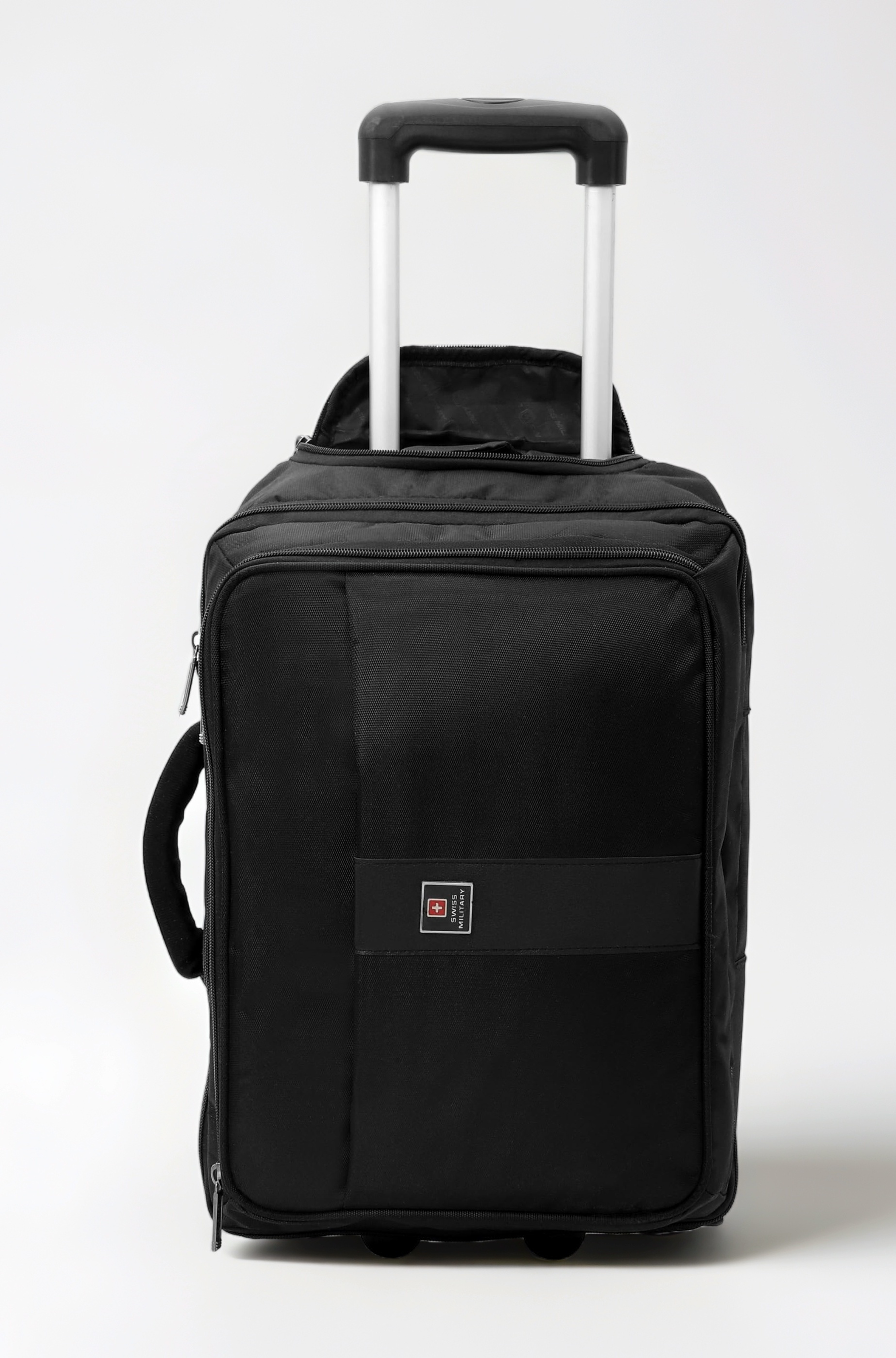 Swiss Military 3-in-1 Laptop Backpack, Messenger & Trolley Bag for Men, Office Bag with Quick Access Pockets, Waterproof Cover, Premium Polyester, Fits 15.6” Laptop, Business Travel Briefcase-Black